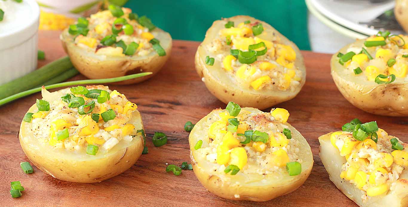 Corn stuffed baked potatoes